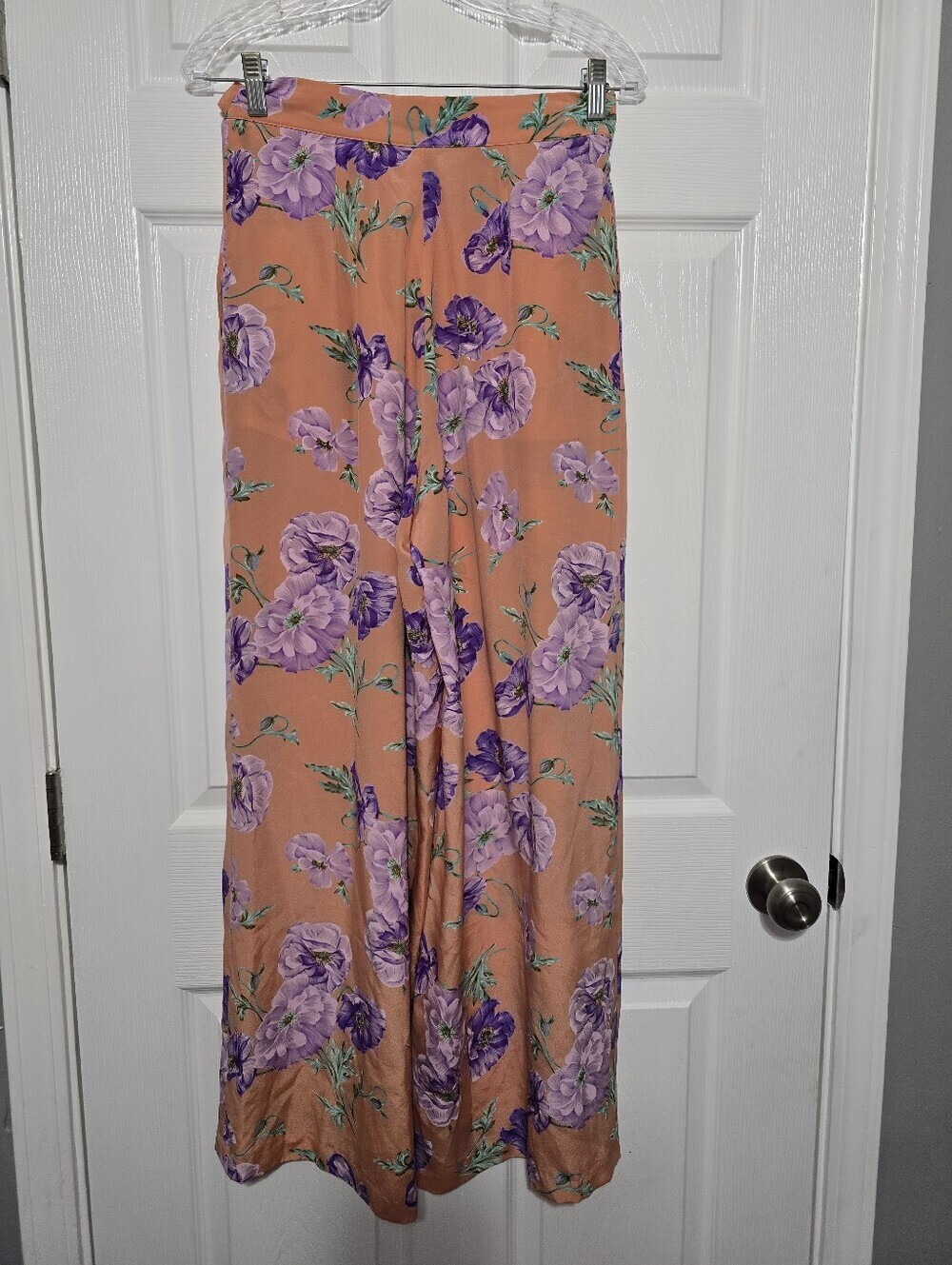 Ralph Lauren Made In Italy Floral Peach Wide-Leg Size 8 - Picture 6 of 8